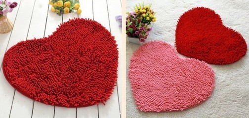 工廠直供 居家良品 雪尼爾愛心地墊，溫暖每一寸空間